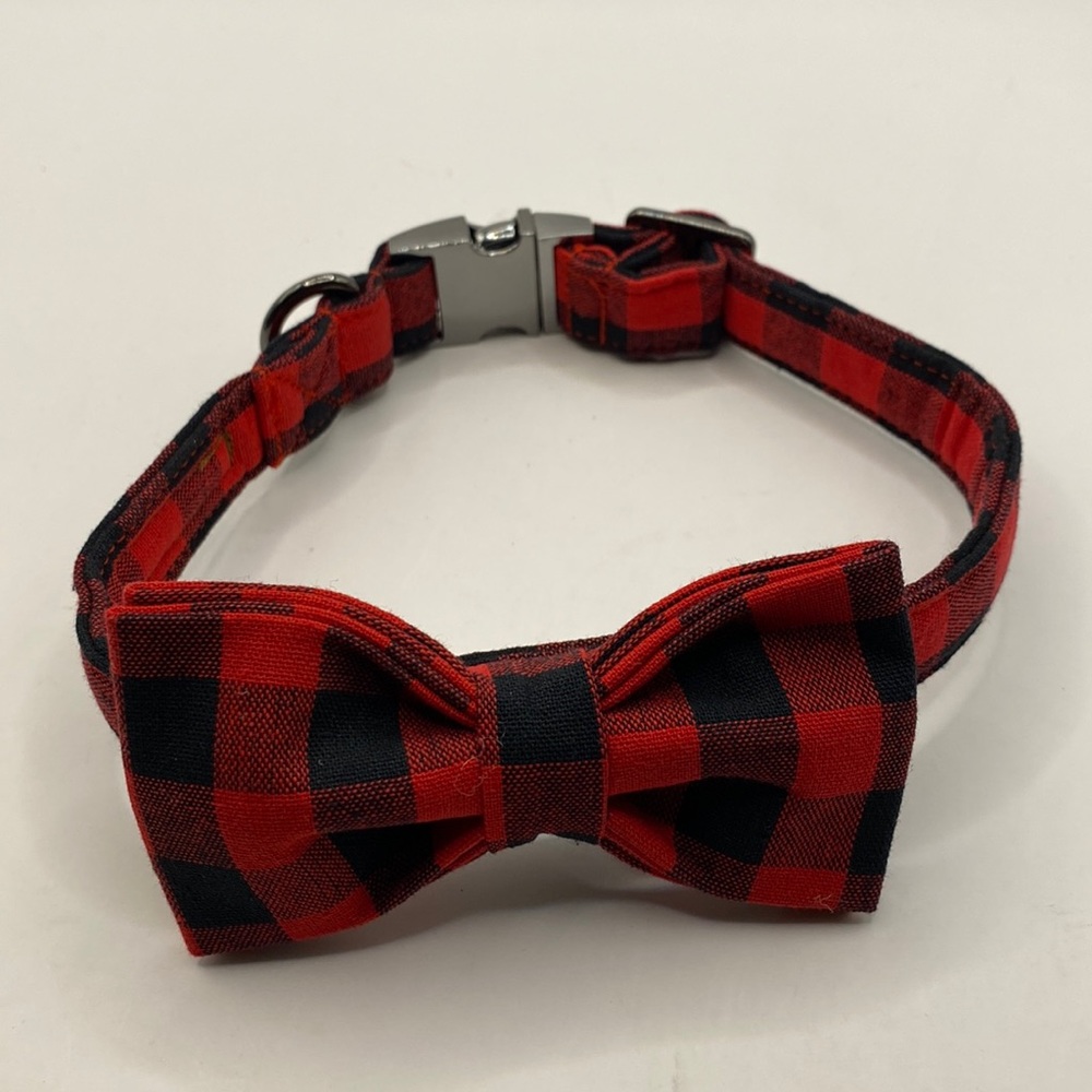 Unique Style Paws Plaid Bow Tie